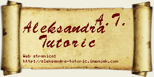 Aleksandra Tutorić vizit kartica